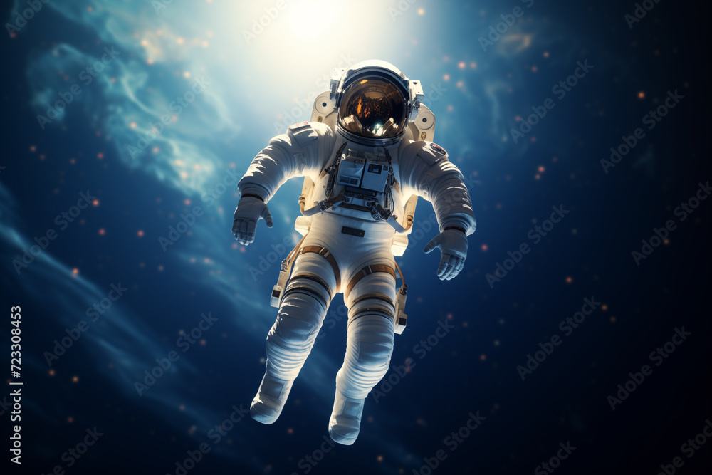 astronaut flying in the space