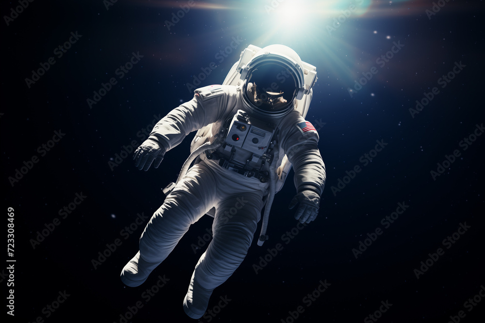 astronaut flying in the space