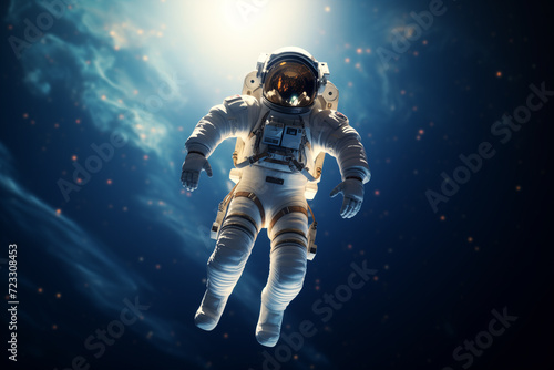 astronaut flying in the space