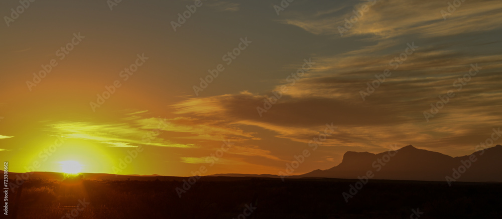 Fototapeta premium Sunset over Guadalupe Mountains National Park