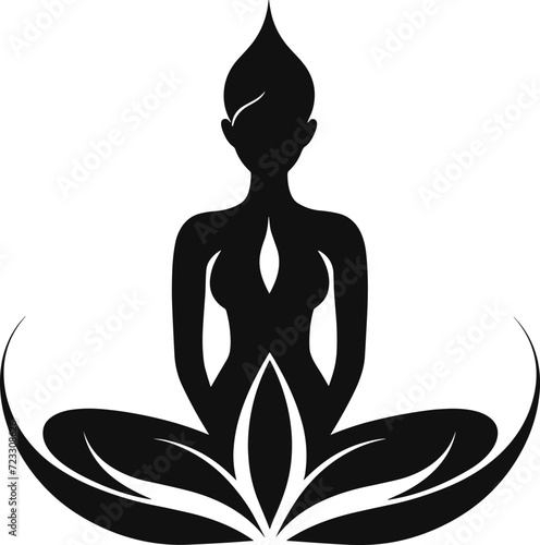 Lotus Yoga Pose Vector Graphic