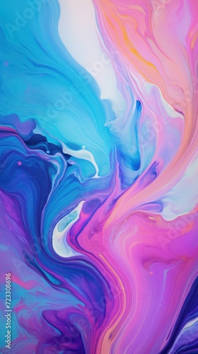 The background is composed of mixed colors paint.