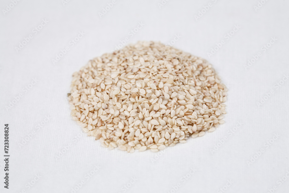 sesame seeds on a white background sesame seeds on a white background