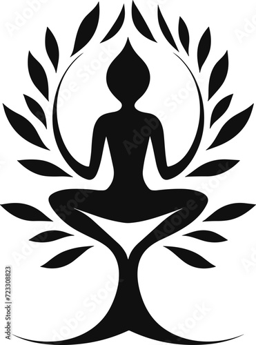 Tree Pose Yoga Vector Illustration