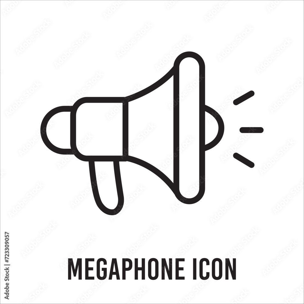 Megaphone icons. Electric megaphone symbol with sound. Loudspeaker megaphone icon collection black colour isolated in white background . Eps 10. Megaphone icons. Electric megaphone symbol with sound. Loudspeaker megaphone icon collection black colour isolated in white background . Eps 10.