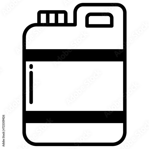 Gas can glyph and line vector illustration