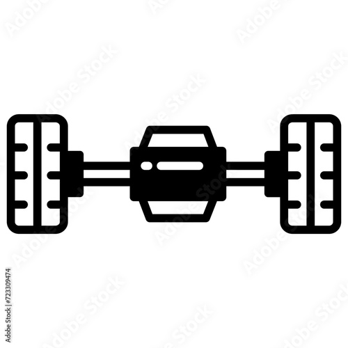 Wheel alignment glyph and line vector illustration