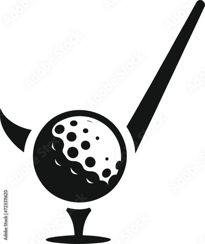 Abstract Golf Ball and Club Vector Design