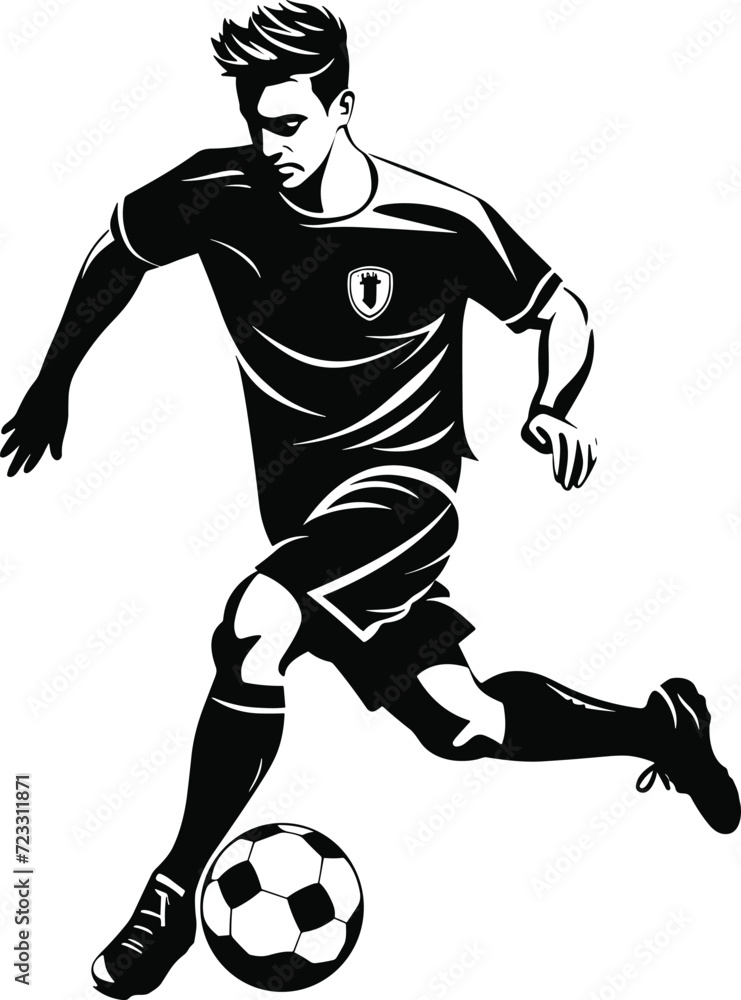 Athlete with Soccer Ball Vector Icon