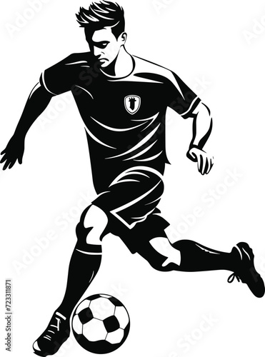 Athlete with Soccer Ball Vector Icon © StockGeniusPro