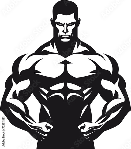 Intense Bodybuilding Pose Vector Graphic