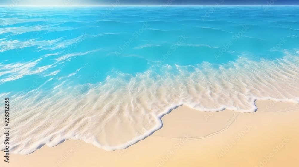 Aerial view of beautiful beach, simple, calm composition in clear blue Aerial view of beautiful beach, simple, calm composition in clear blue