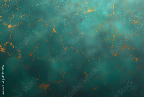 The color turquoise and gold in marble canvas. Generated by artificial intelligence.