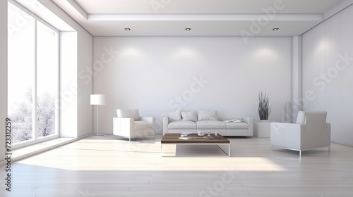 Empty modern room with furniture