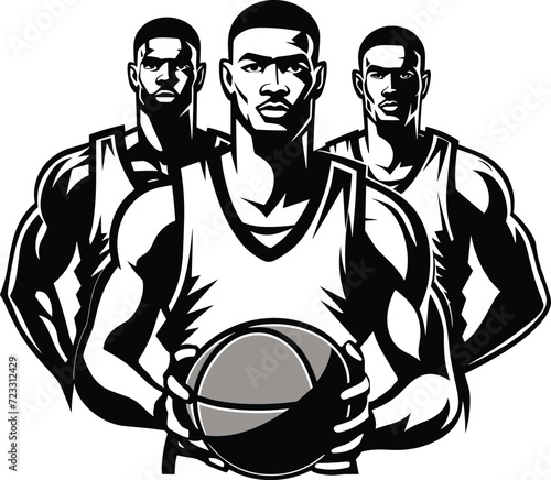 Basketball Players Silhouette Vector in Action