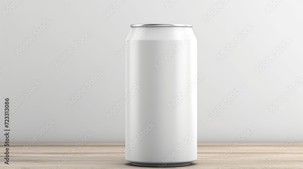 Blank white soda can mockup on white background. Blank white soda can mockup on white background.