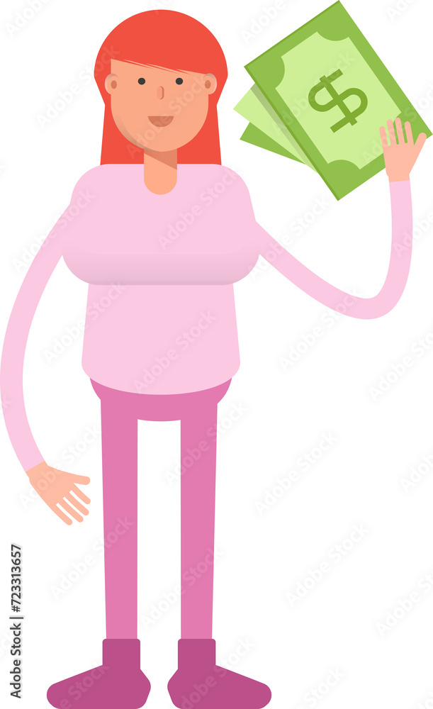 Woman Character Holding Dollar Banknotes
Woman Character Holding Dollar Banknotes
