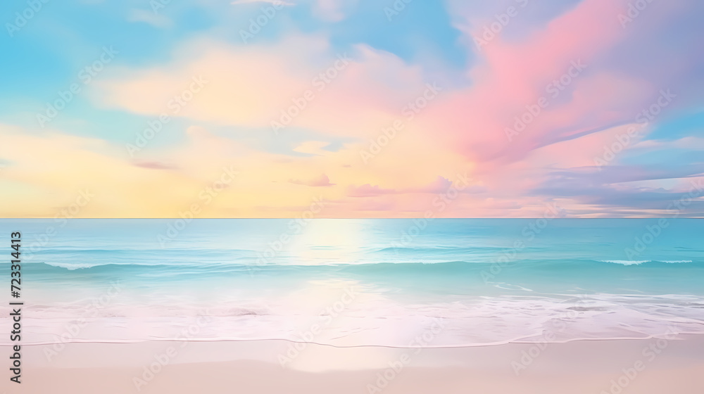 Fototapeta premium Aerial view of beautiful beach, simple, calm composition in clear blue