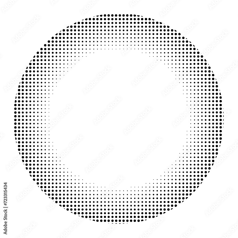 Black halftone dot circle on white background vector 10 eps Black halftone dot circle on white background vector 10 eps