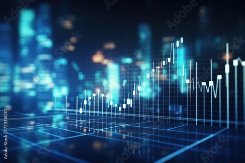 Financial data graph chart report statistic marketing research development planning management strategy analysis accounting. Financial business technology hologram concept. Comeliness © Summit Art Creations