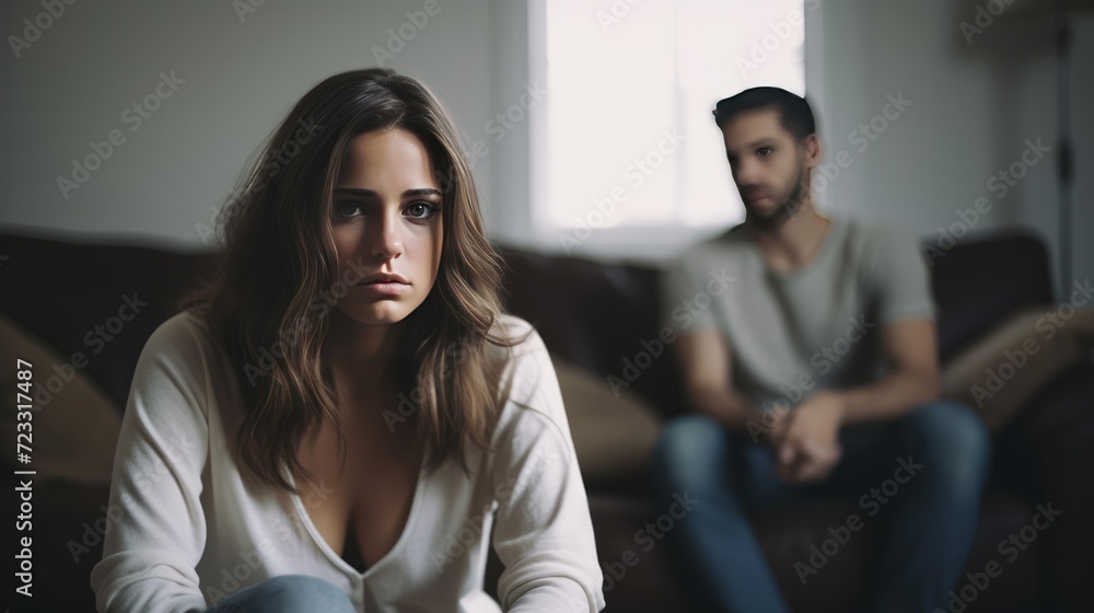 Concept of divorce, disagreement, relationship troubles misunderstanding in family. Conflicts between husband and wife. They are in a quarrel. Concept of divorce, disagreement, relationship troubles misunderstanding in family. Conflicts between husband and wife. They are in a quarrel.