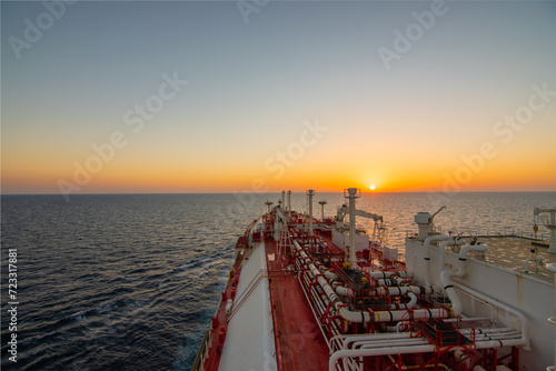 LNG vessel crossing ocean