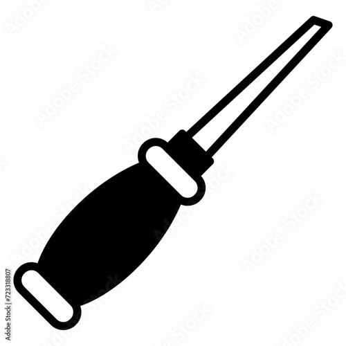Bradawl glyph and line vector illustration