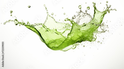 Green wine splash isolated on white