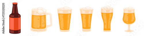 Beer glasses set. Different beer glasses.