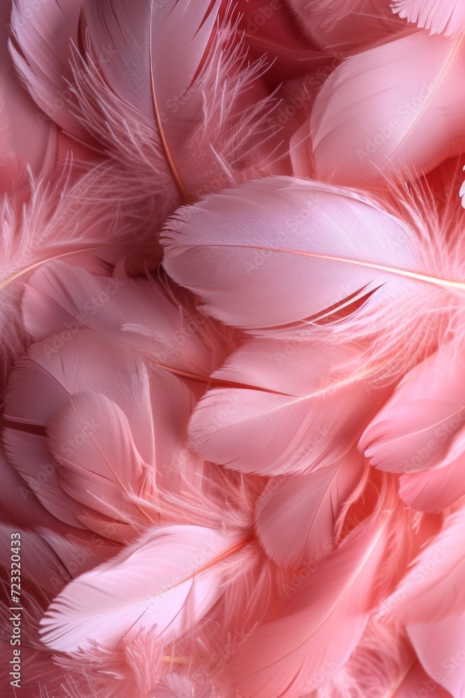 Beautiful background of pink feathers