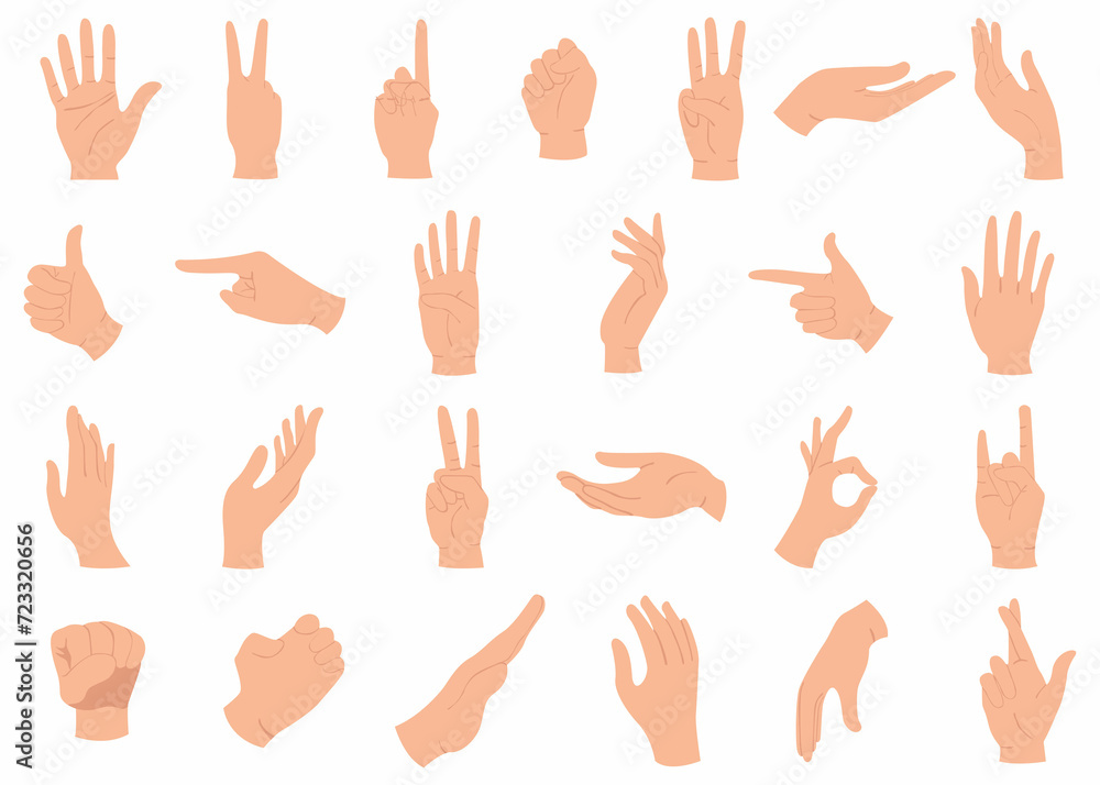 Set of hands gestures in doodle style isolated gesturing human arms. Vector man or woman hands showing peace sign, heart and money, handshake. Fingers with cigarette, pencil and bank card Set of hands gestures in doodle style isolated gesturing human arms. Vector man or woman hands showing peace sign, heart and money, handshake. Fingers with cigarette, pencil and bank card