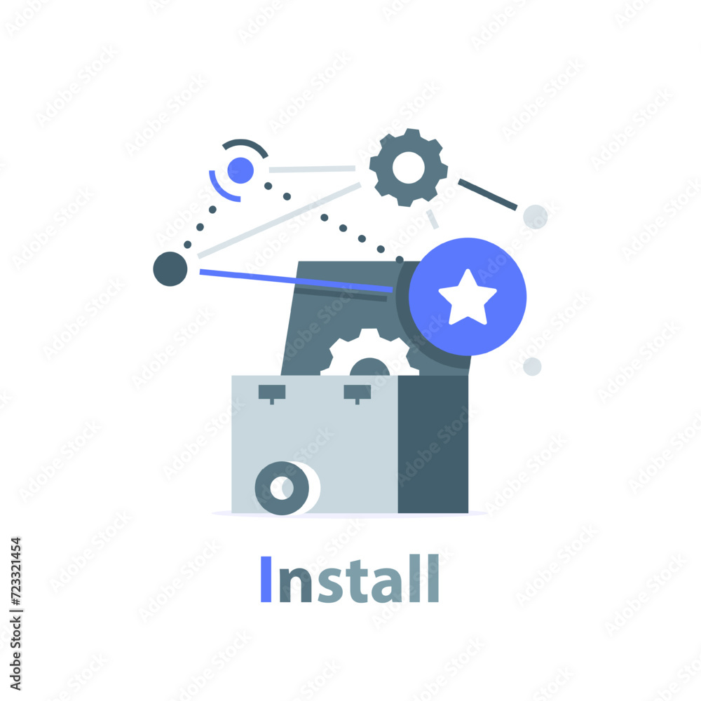 Easy Installation,update system,Upgrade application icon concept