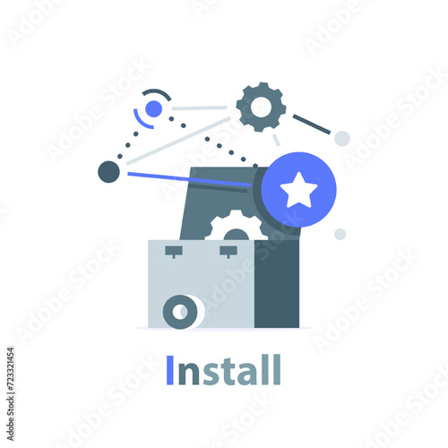 Easy Installation update system Upgrade application icon concept