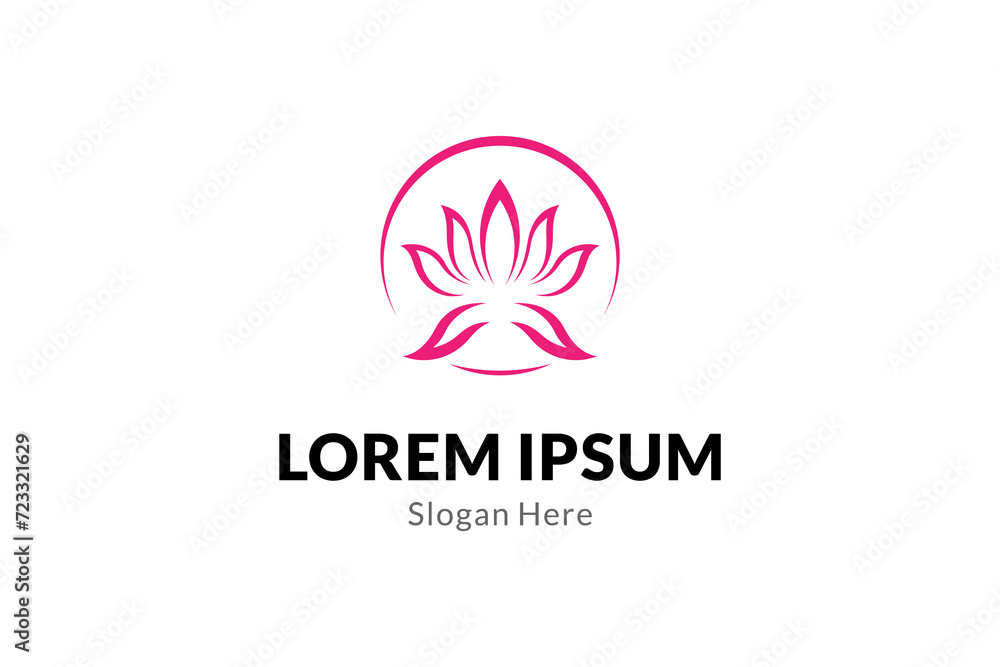Lotus Flower Logo abstract Beauty Spa salon Cosmetics brand Linear style. Lotus Flower Logo abstract Beauty Spa salon Cosmetics brand Linear style.