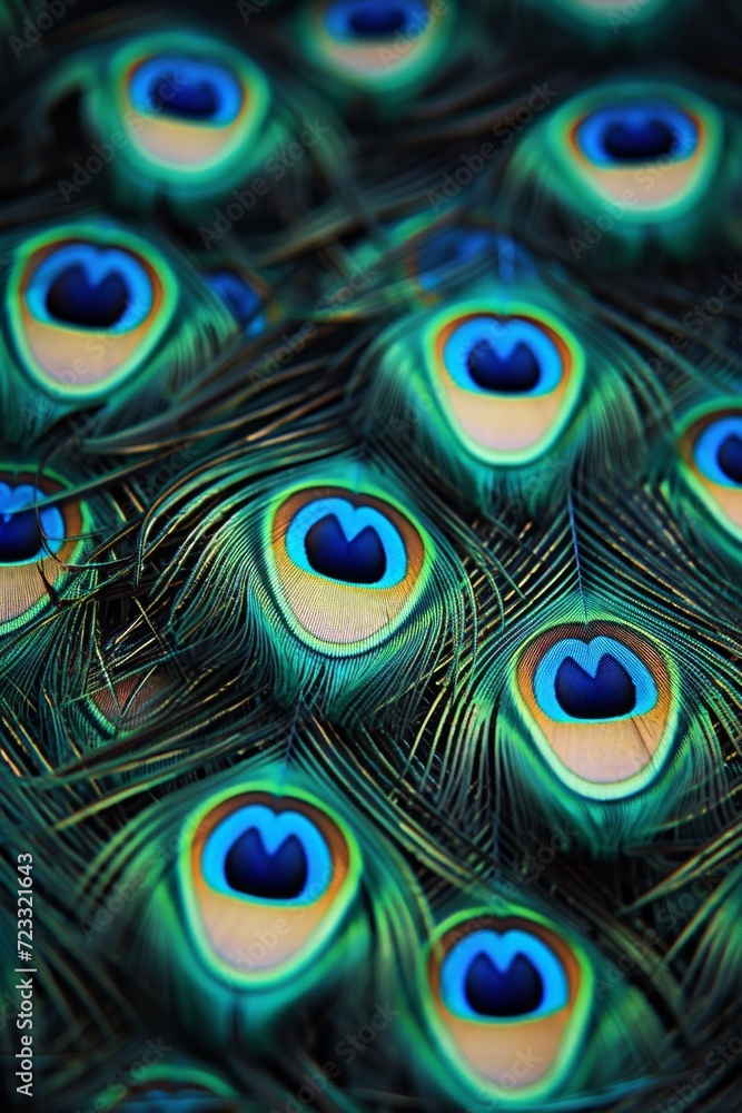 Obraz premium Beautiful background of peacock feathers