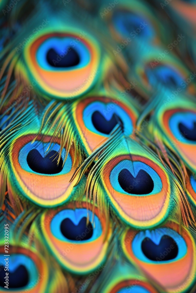 Beautiful background of peacock feathers