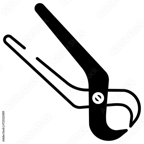 Plucker glyph and line vector illustration