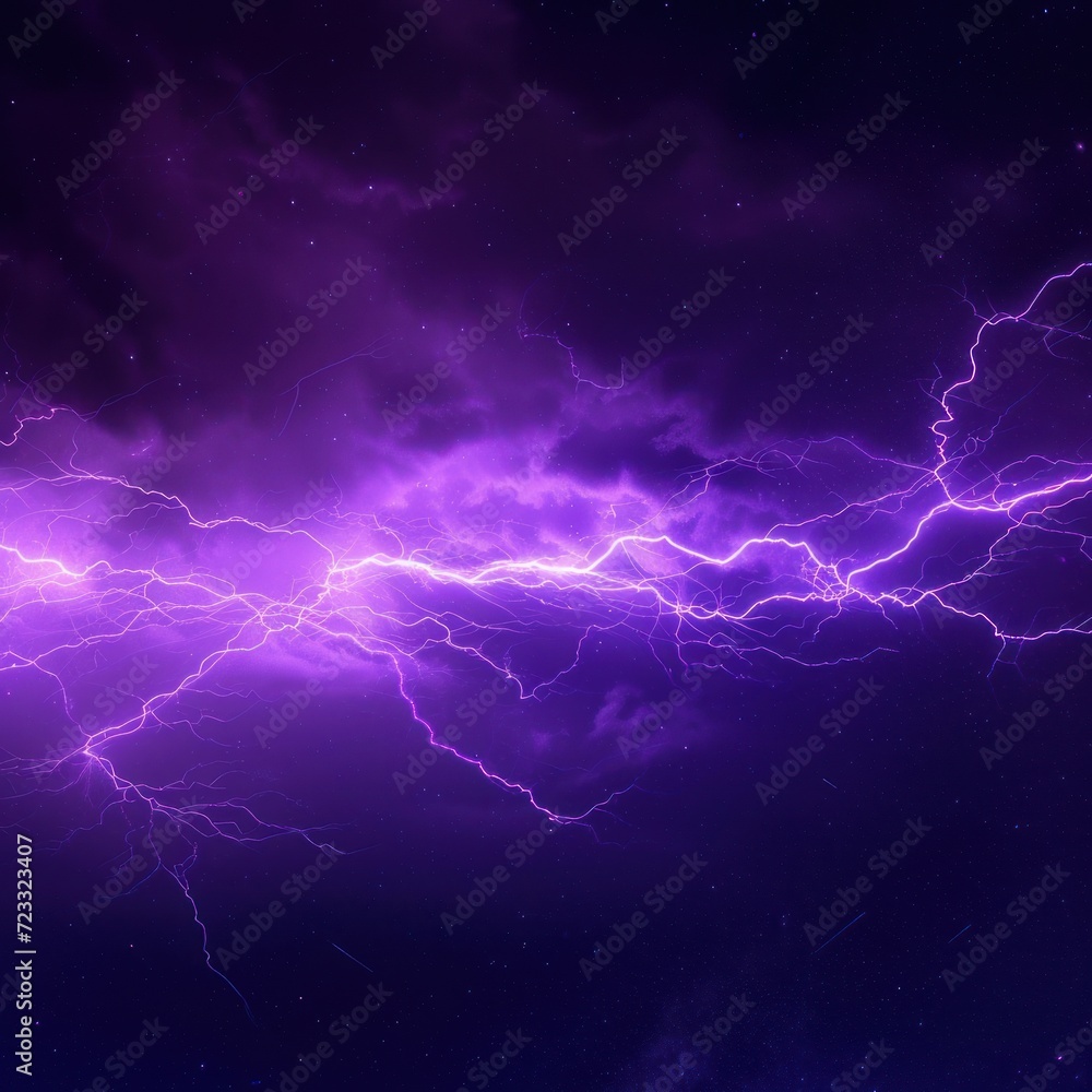 a purple and black photo of a lightning storm in the night sky with stars on the left and right side of the image, and a blue sky with white clouds and stars on the right side of the left. a purple and black photo of a lightning storm in the night sky with stars on the left and right side of the image, and a blue sky with white clouds and stars on the right side of the left.