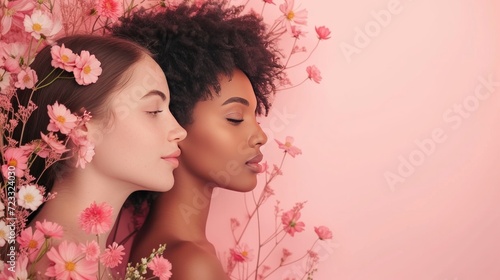 Beautiful poster mockup for international women's day with plenty of space fo...