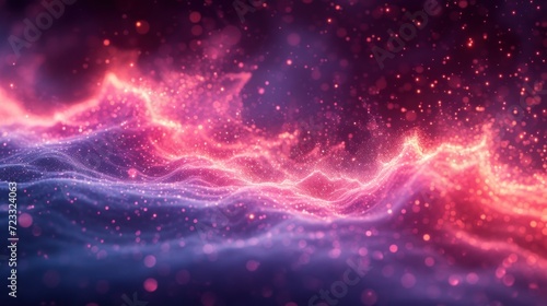  a blurry image of a blue and pink wave on a black background with a red and blue wave on the left side of the image and a pink and blue wave on the right side of the right side of the image.