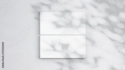 1x2 Canvas Video Mockup, Blank Canvas On White Wall, Art Mockup, Minimalist Motion Mockup photo