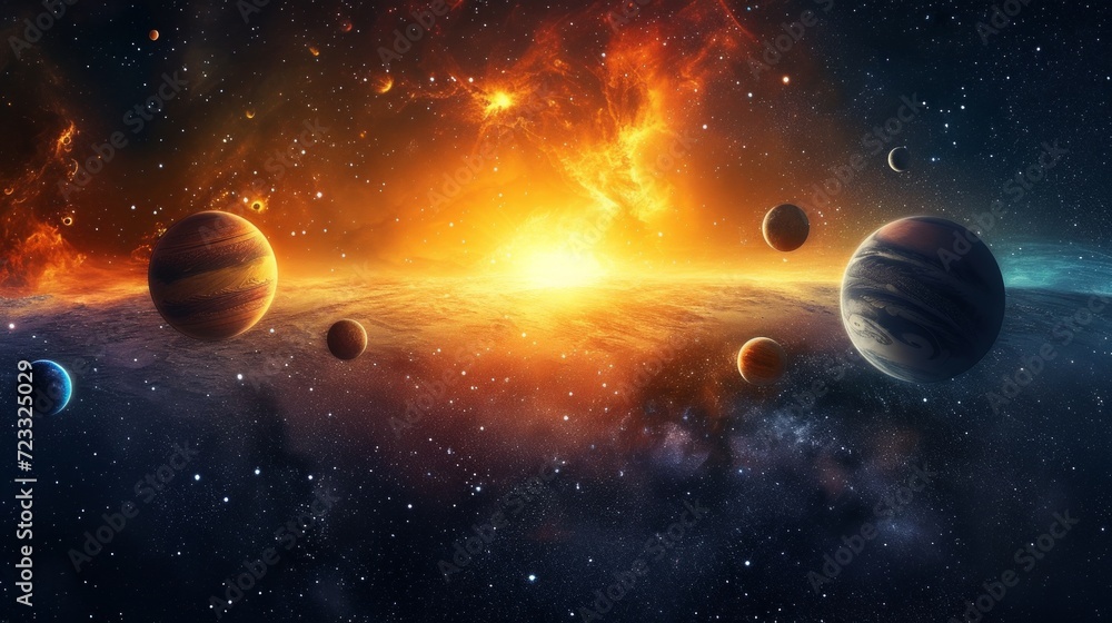 Beautiful space photography with planets of the solar system