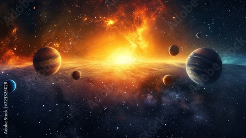 Beautiful space photography with planets of the solar system