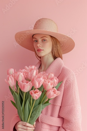 Beautiful poster mockup for international women's day with plenty of space fo...