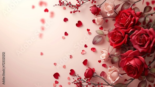 Beautiful poster for Valentine's day with plenty of space for text