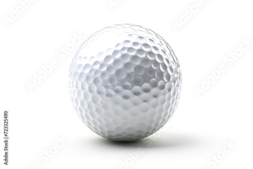 Golf ball alone on white background focused cutout