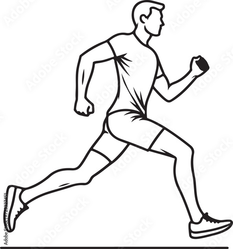 silhouette of a outline running man running vector illustration © Chayon Sarker