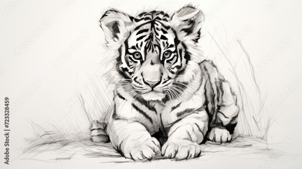 Obraz premium Tiger drawing