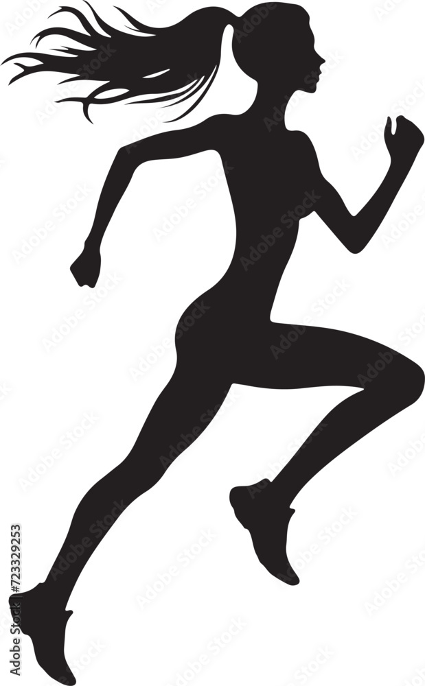 silhouette of a running woman silhouette of a running woman
