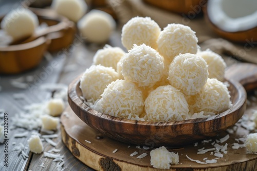 Raffaello Tasty coconut and white chocolate round candies photo